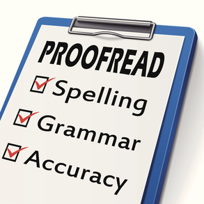 Proofreading involves checking for spelling, grammar and accuracy.